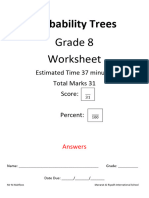 Probability Trees: Grade 8 Worksheet