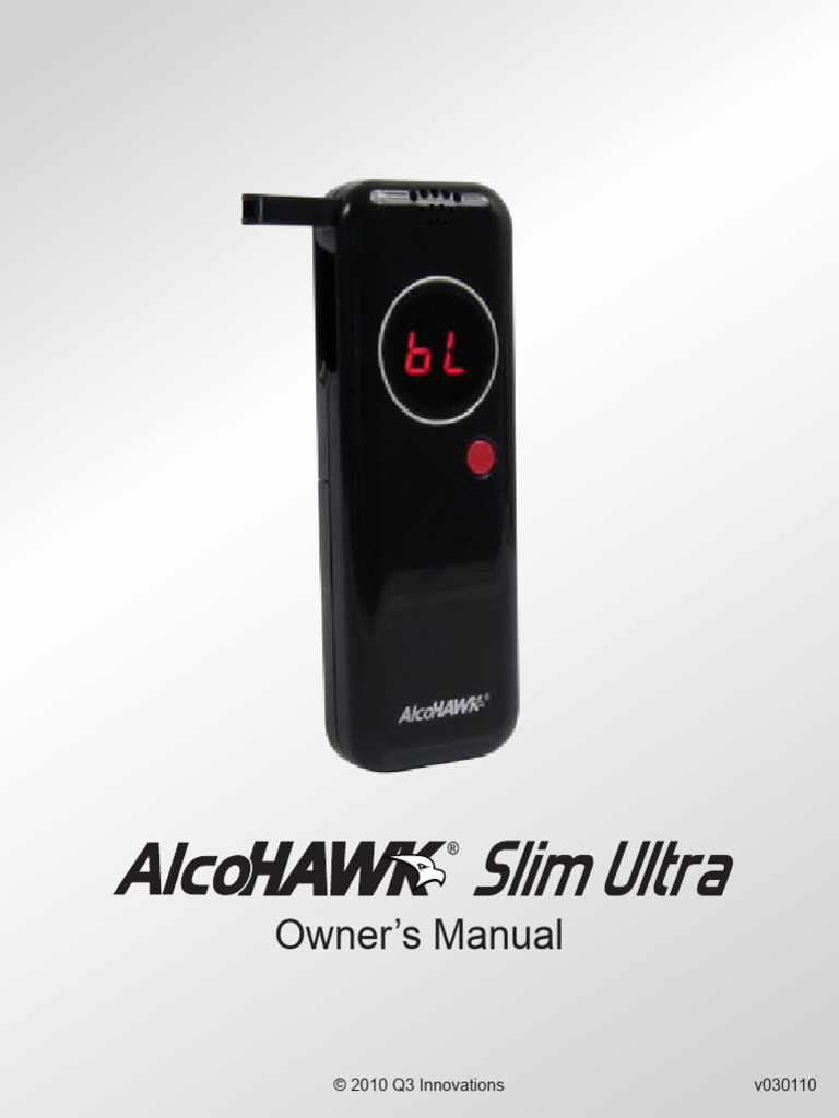 AlcoHAWK Slim Ultra Manual | PDF | Alcohol Intoxication | Driving Under ...