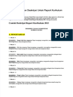 PDF Contoh Penilaian Deskripsi Untuk Raport Kurikulum 2013 Compress