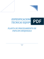 Especificaciones Técnicas Equipos