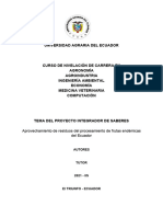 Universidad Agraria Del Ecuador: Aprovechamiento de Residuos Del Procesamiento de Frutas Endémicas Del Ecuador