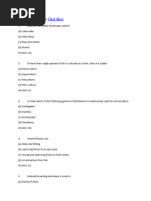 MCQ On Fisheries