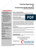 Training Opportunity For Community Health Workers: Interested?