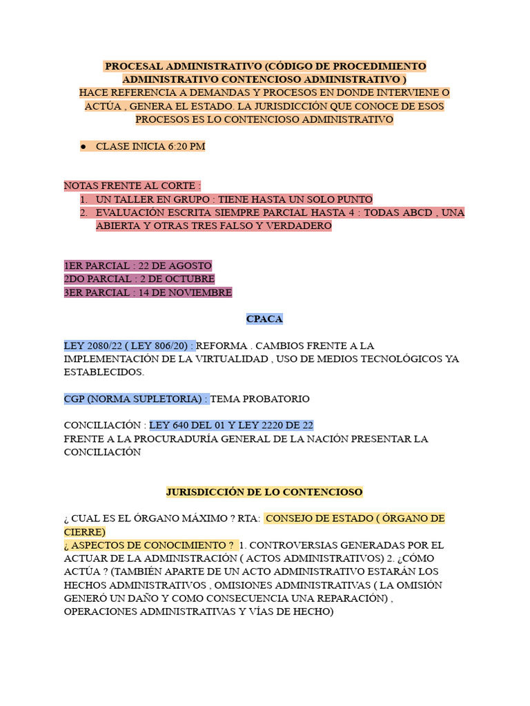 Procesal Administrativo (Cpaca) | PDF | Ciencias Políticas | Principios