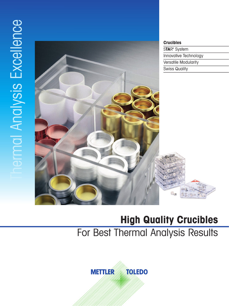 Mettler Toledo Crucibles PDF Differential Scanning Calorimetry
