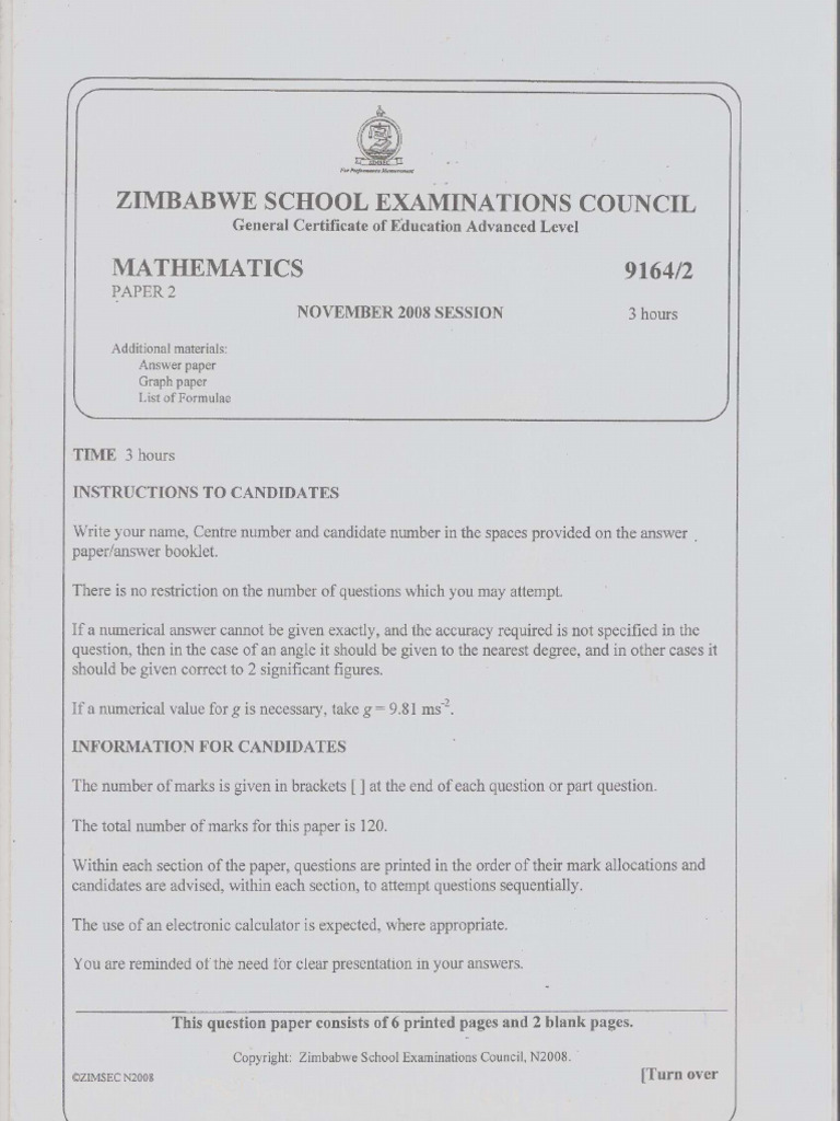 November 2008 Paper 2 | PDF
