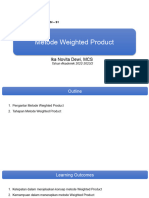Minggu 9 - Weighted Product
