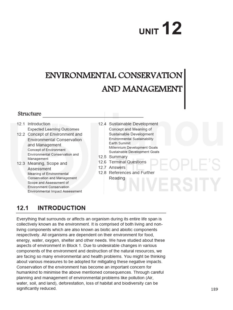 Environmental Conservation Management Guide | PDF | Sustainability ...