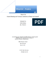 Report On General Banking and Customer Satisfaction of Bank Asia Limited"