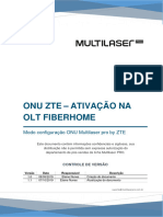 Olt Fiberhome - Ativação Onu Zte - Modo Veip PDF