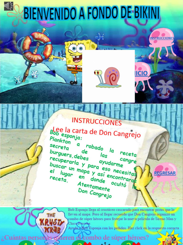 Bob Esponja Juego 2 | PDF, image size:768x1024