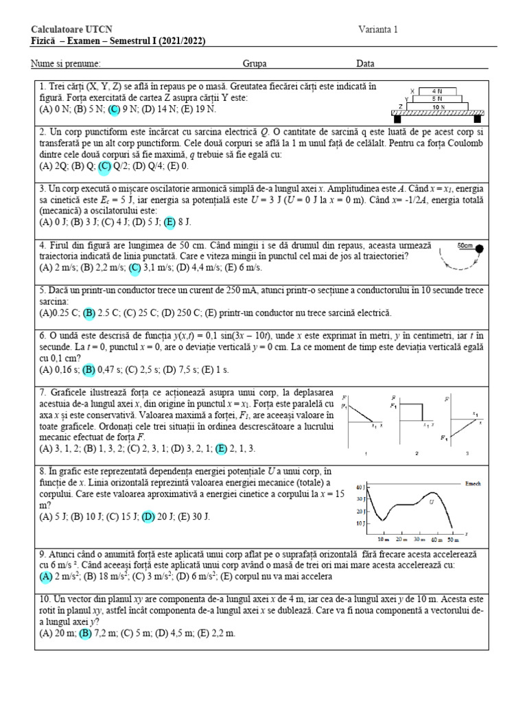 Examen CTI SeriaB V1 Rezolvare | PDF