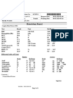 Hematology Report: Test Result Ref - Range Unit