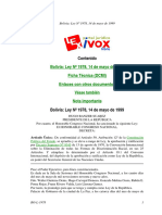 Contenido: Bolivia: Ley #1978, 14 de Mayo de 1999 Ficha Técnica (DCMI) Enlaces Con Otros Documentos