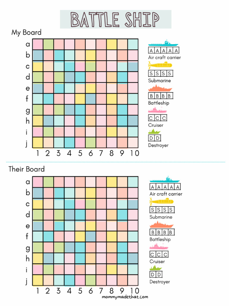 Printable Battleship | PDF