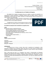 Regras de Elaboração de um Trabalho de Pesquisa