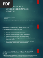 Lecture 4-Break Even and Contribution Margin Analysis