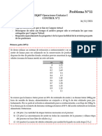 Problema Nº11: IIQ437 Operaciones Unitarias I Control Nº2