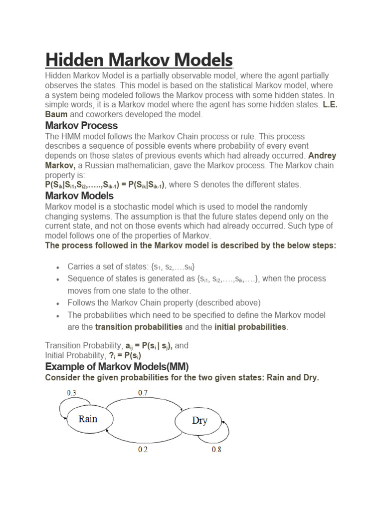 Hidden Markov Models | PDF | Markov Chain | Conceptual Model