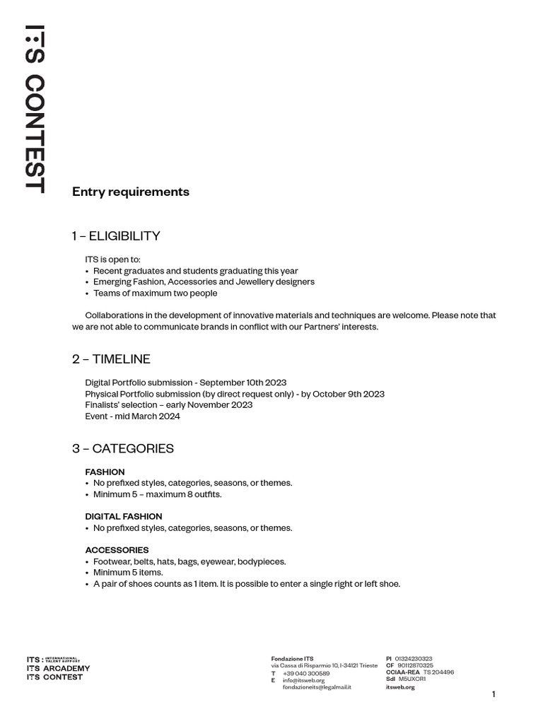 ITS2023 Entry Requirements Web 2 | PDF | Intellectual Property | Http ...