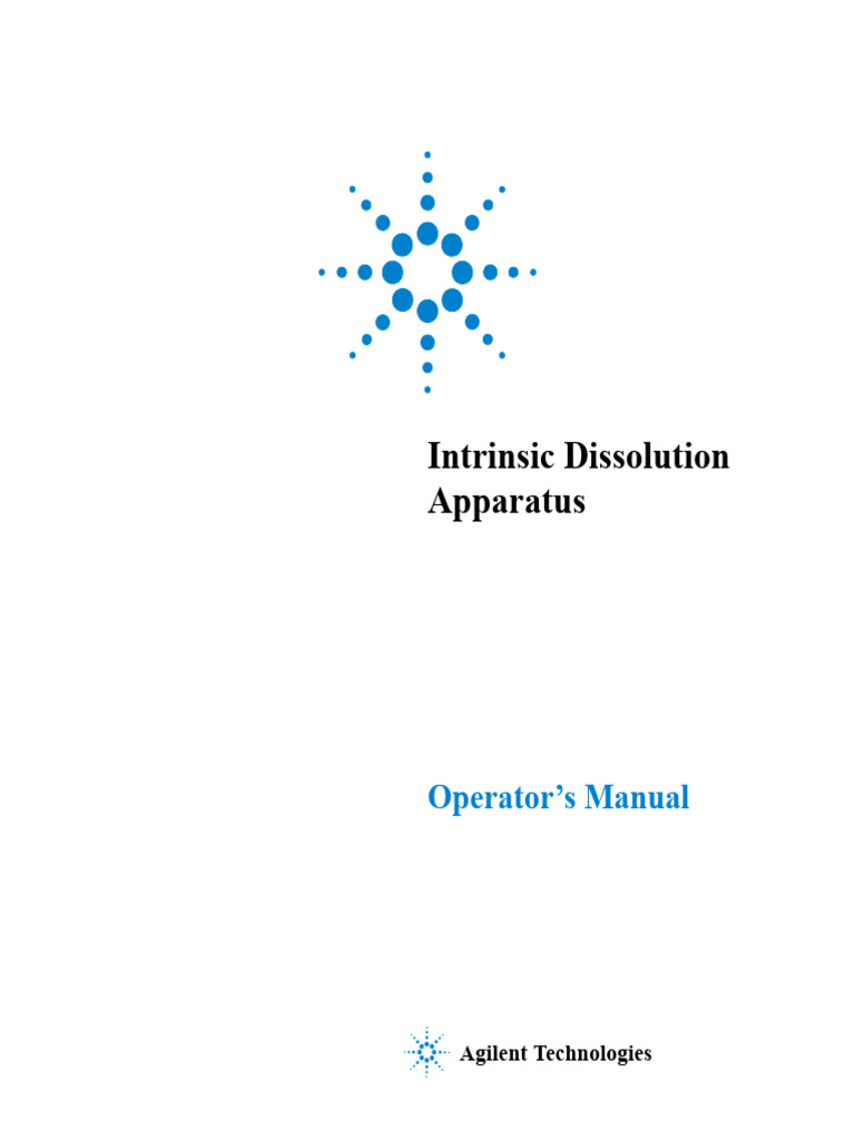 70-9073A Intrinsic Dissolution Op Man | PDF | Screw | Solvation