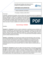 AD2 Trabalho Métodos Trabalho Estatísticos