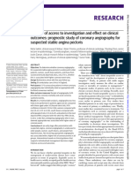 Inequity of Access To Investigation and Effect On Clinical Outcomes: Prognostic Study of Coronary Angiography For Suspected Stable Angina Pectoris