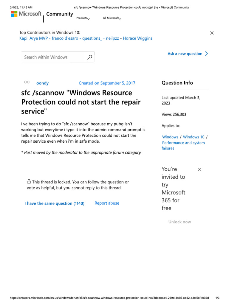 Sfc Windows Resource Protection Could Not Start The Repair Service