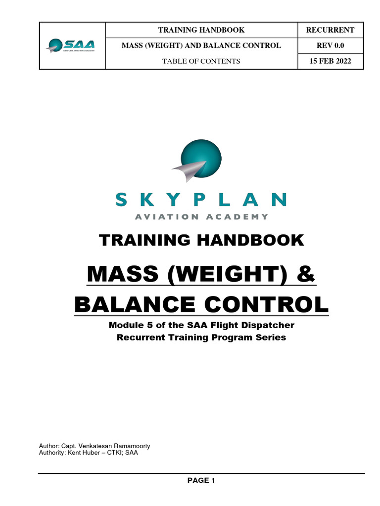 FD RT 5 WEIGHT AND BALANCE HANDBOOK PDF