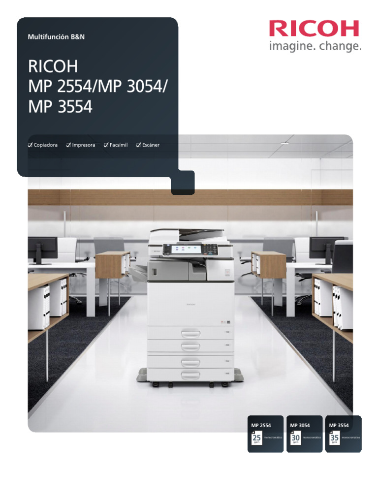 Ricoh MP-3554 | PDF | Fax | Computación en la nube