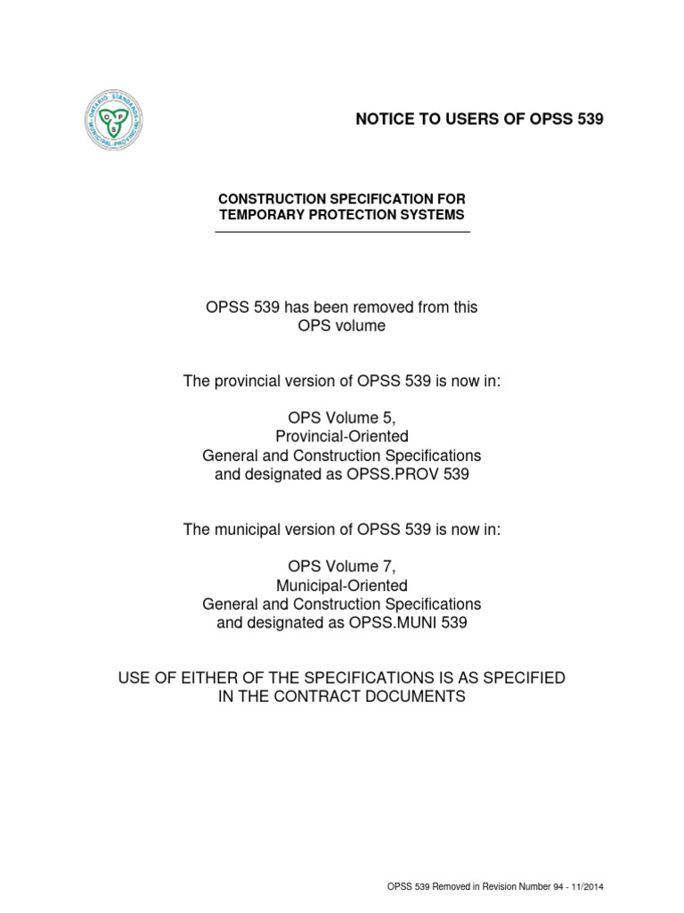 OPSS 539 Revision Notice and Updates | PDF | Computers