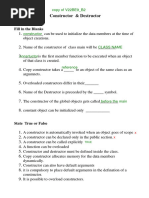 Constructors&destructor Answers