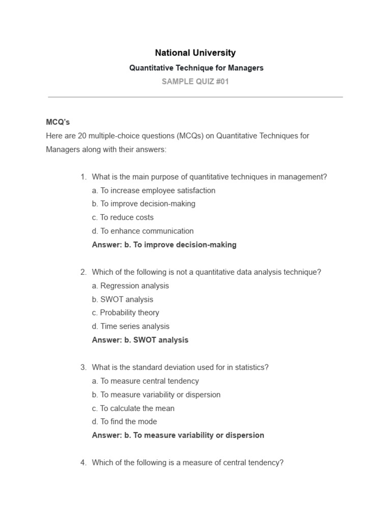 Quantitative Technique For Managers 2 Pdf Net Present Value
