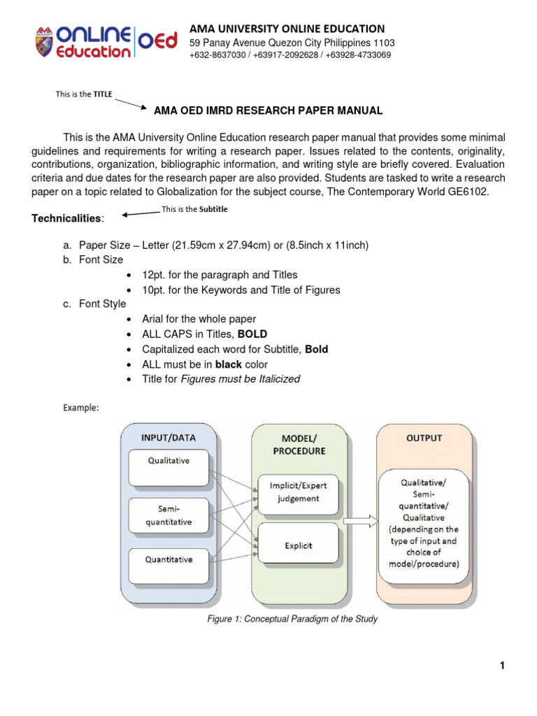 Ama Oed Imrd Research Paper Manual PDF Methodology Theory