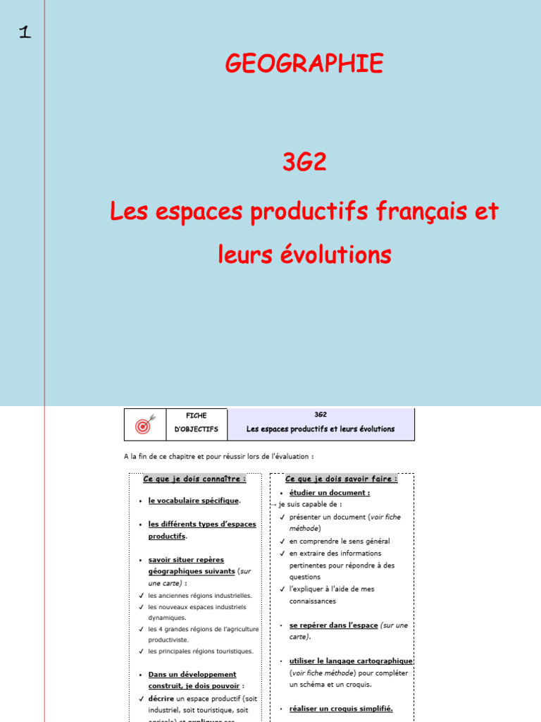 Évolutions des espaces productifs en France | PDF | Agriculture | France