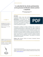 La Caducidad de Los Efectos Patrimoniales en Los Procesos de Filiación Natural, Justicia o Injusticia