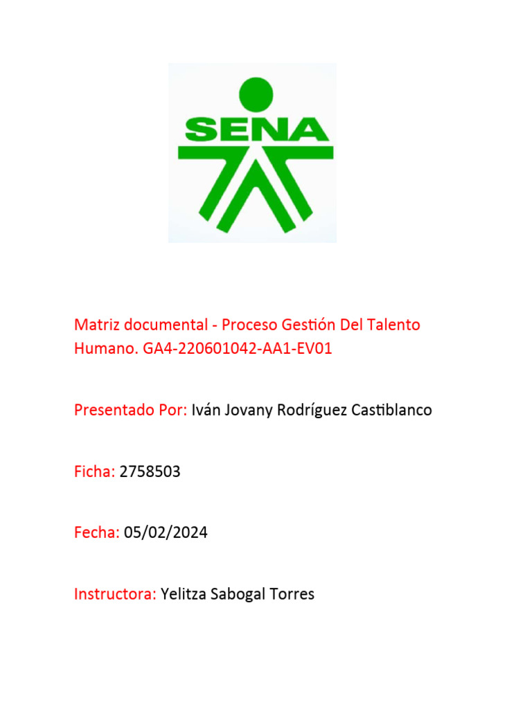 Proceso de Gestión del Talento Humano | PDF | Reclutamiento | Informática