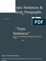 Topic Sentences & Body Paragraphs