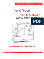 Bernina Activa 125 Sewing Machine Instruction Manual