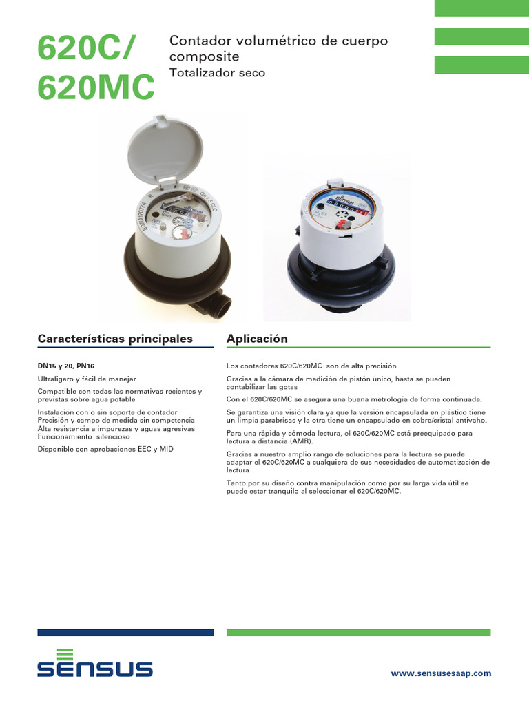 Contador de Agua Sensus 620C/620MC | PDF | Tecnología