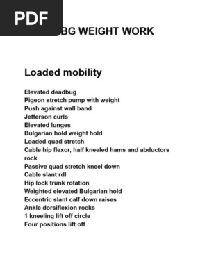 GBG weight work