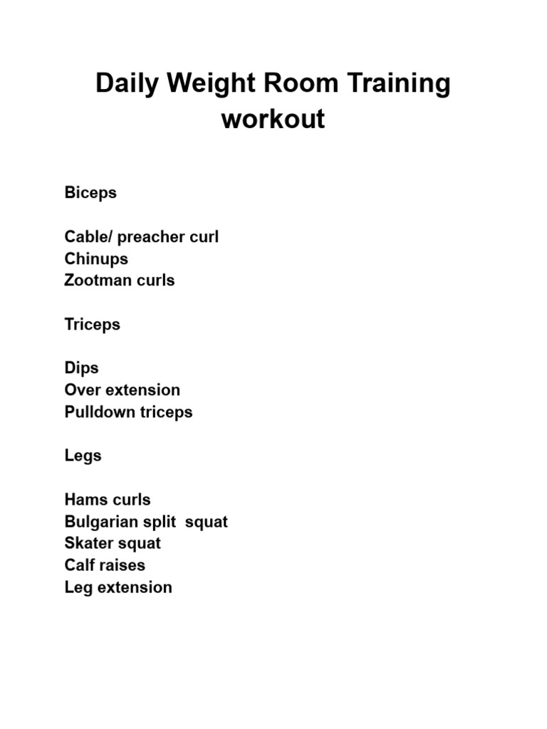 Weight Room PDF