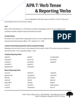 APA 7 Verb Tense and Reporting Verbs