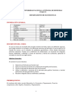 Sílabo Cálculo I 1° MM201 - 2024