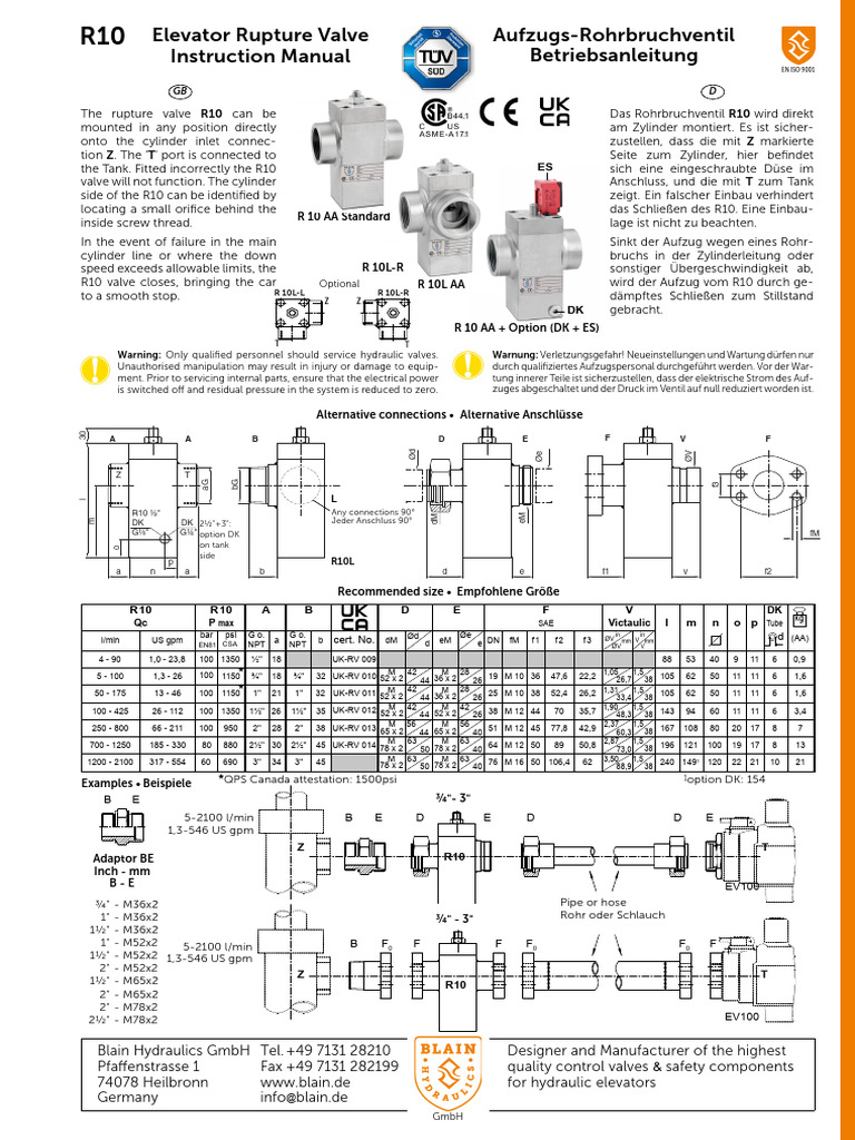 Blain Rupture Valve r10 - Gb-De | PDF