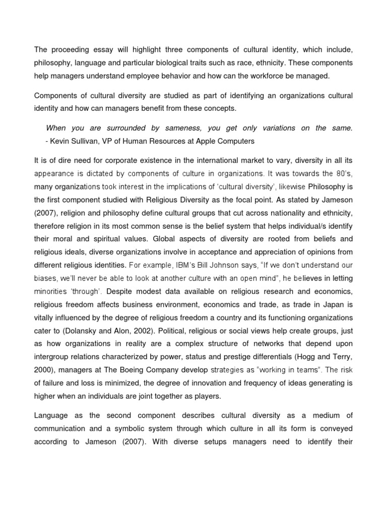 Components of Cultural Identity in Business | PDF | Identity (Social ...