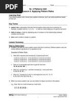 Grade 5 Pattern Rules Lesson Guide | PDF