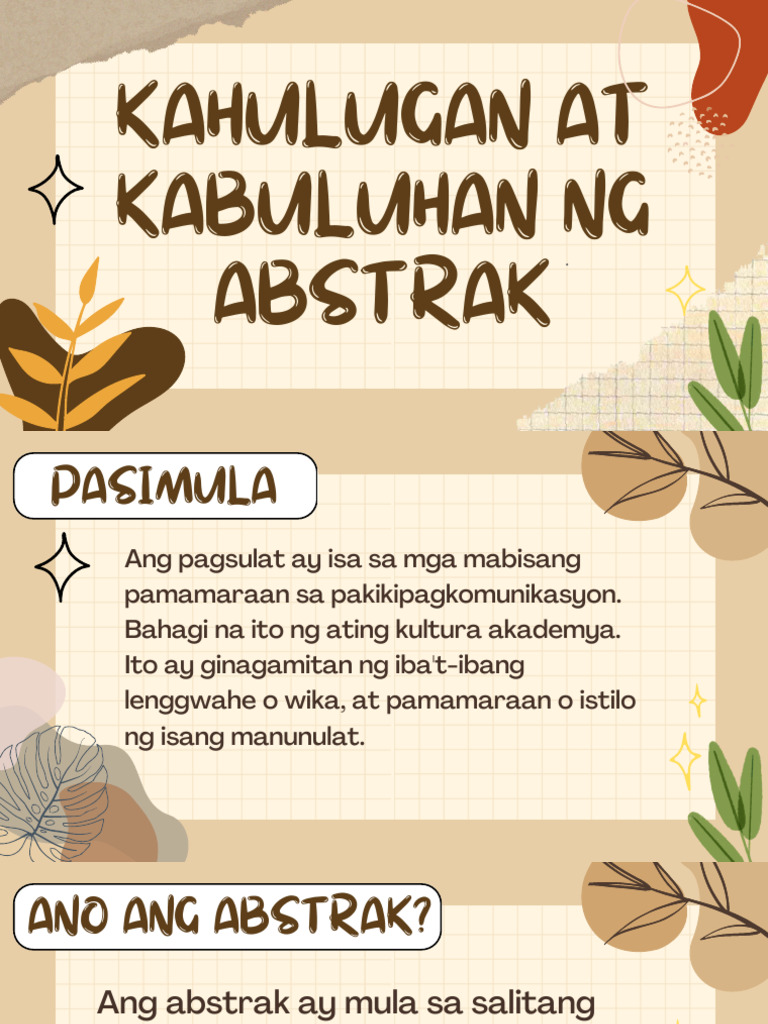 Kahulugan NG Abstrak | PDF