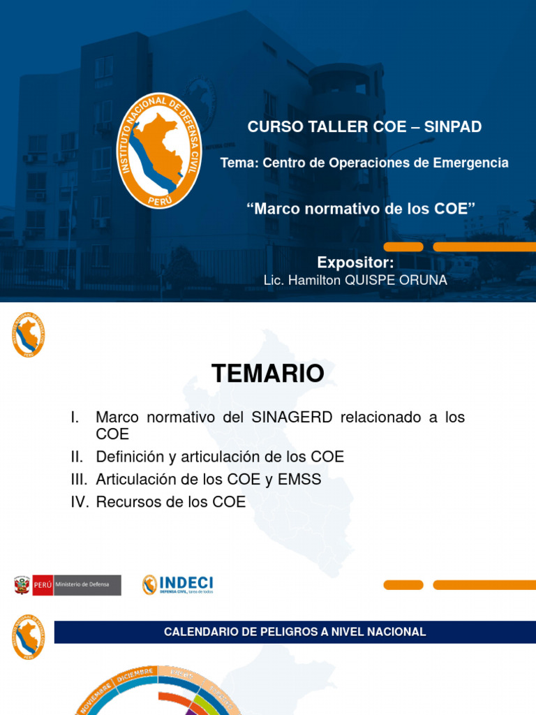 Curso Taller sobre COE y SINPAD | PDF | Defensa Civil | Informática
