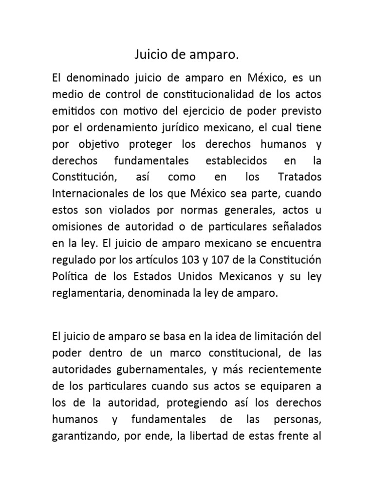 Juicio de Amparo | PDF | Derecho
